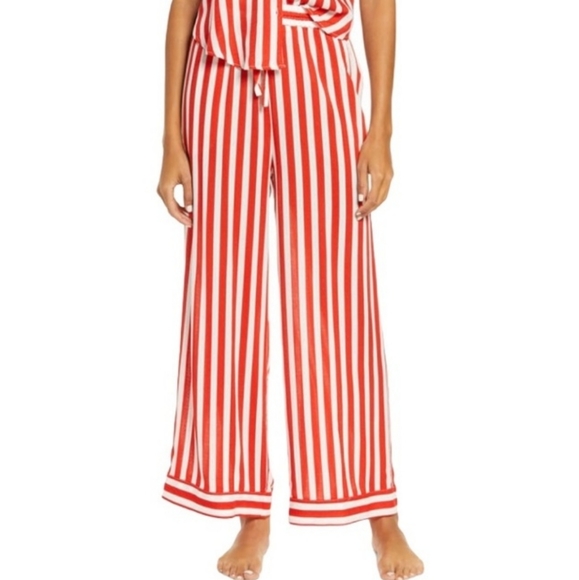 Free People Shiny Nights PJ Set Red & White Stripes NWT Only 1 Sz Small Set Left - Picture 12 of 14